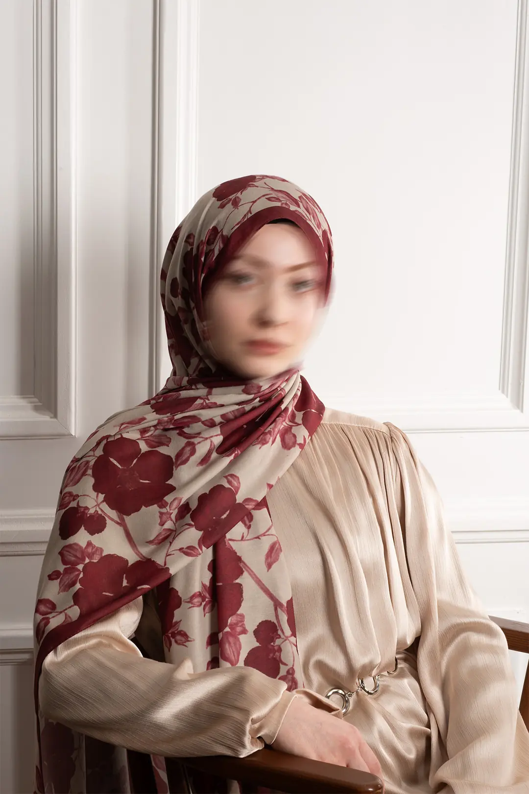 Amber Buğusu Desenli Soft Şal Vizon 8