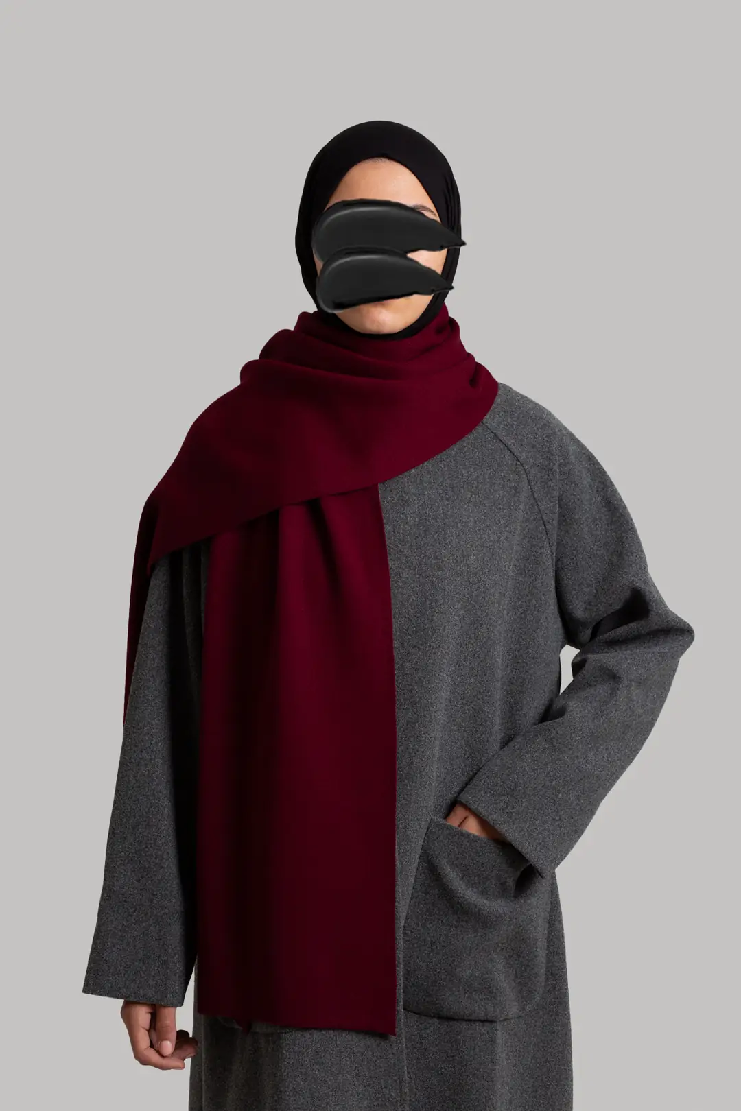 Yumuşak Dokulu Atkı Bordo