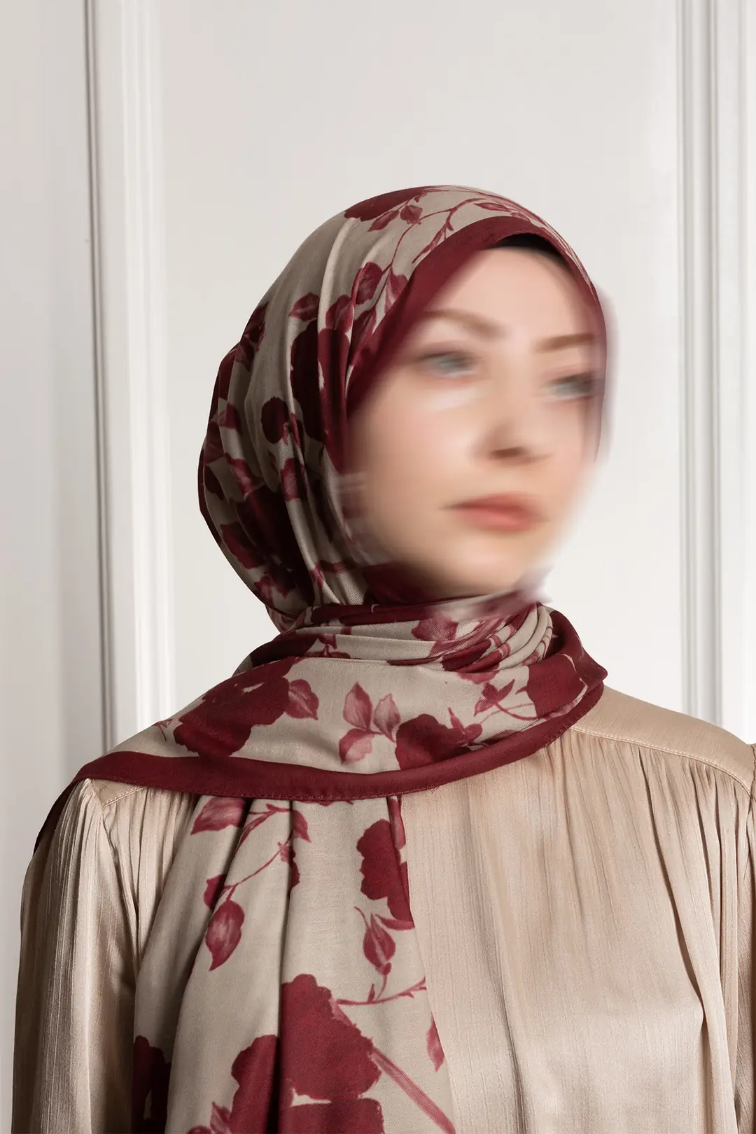 Amber Buğusu Desenli Soft Şal Vizon 4