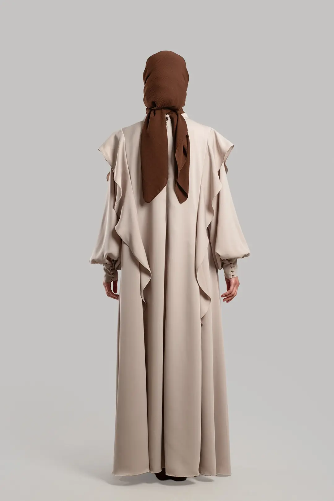 Ruffled Dress, Abaya, Stone 7