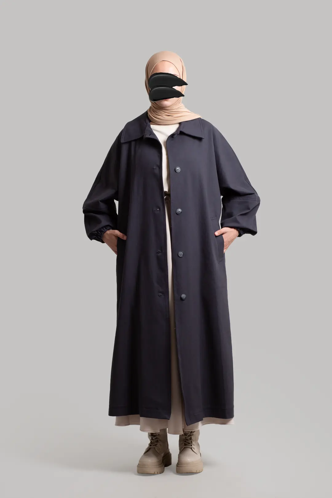 Premium Oversize Trench Coat, Smoke Grey 3