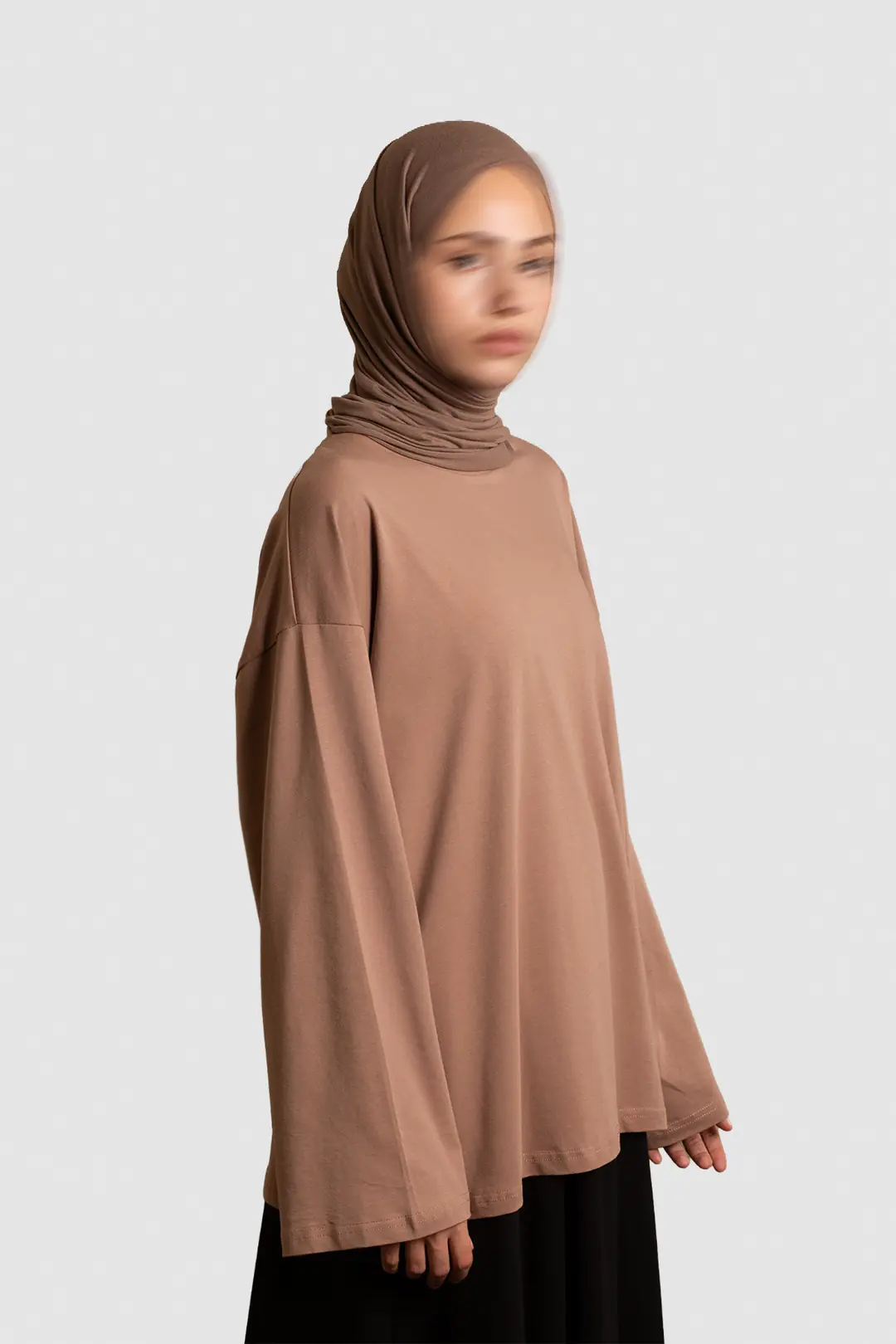 Basic Uzun Kollu Tişört Bisküvi