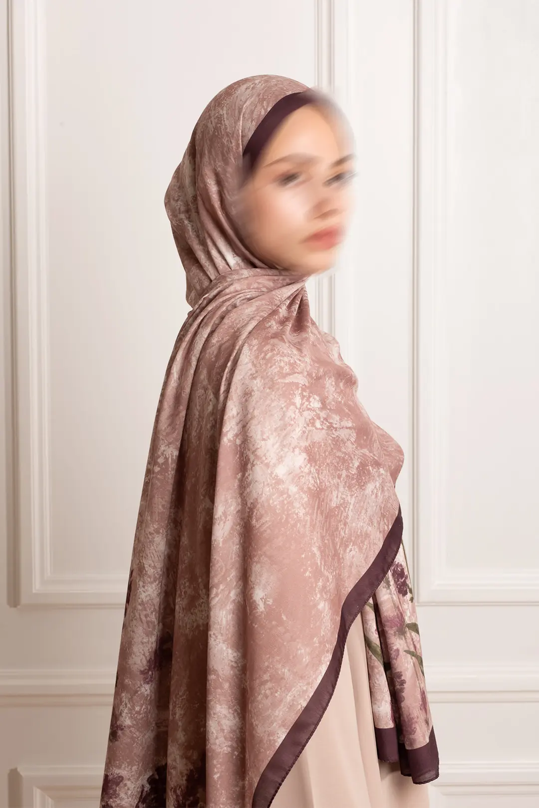 Lavi Esintisi Desenli Soft Şal Kahve 10