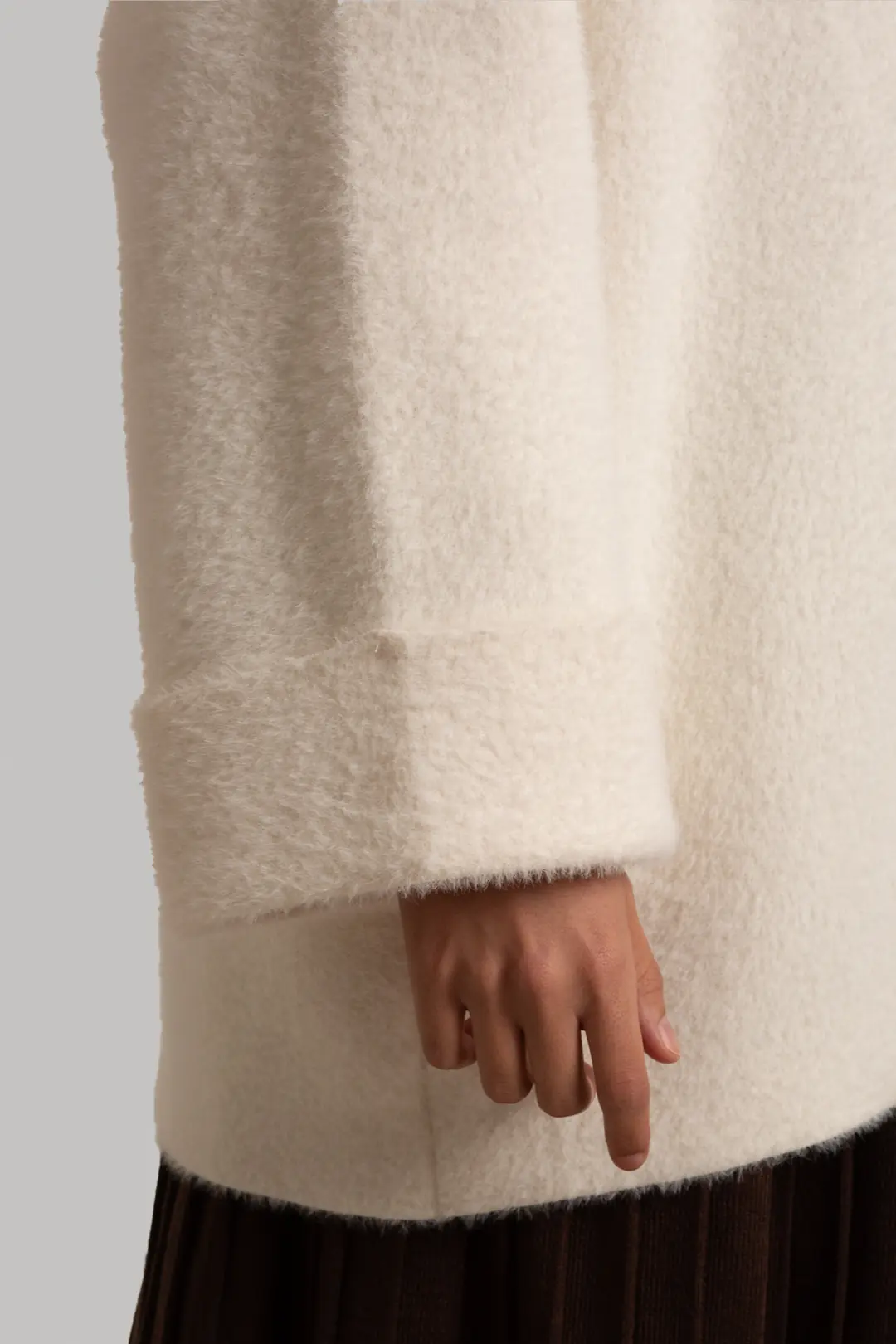 Knitted Cardigan with Tie, Bone 5
