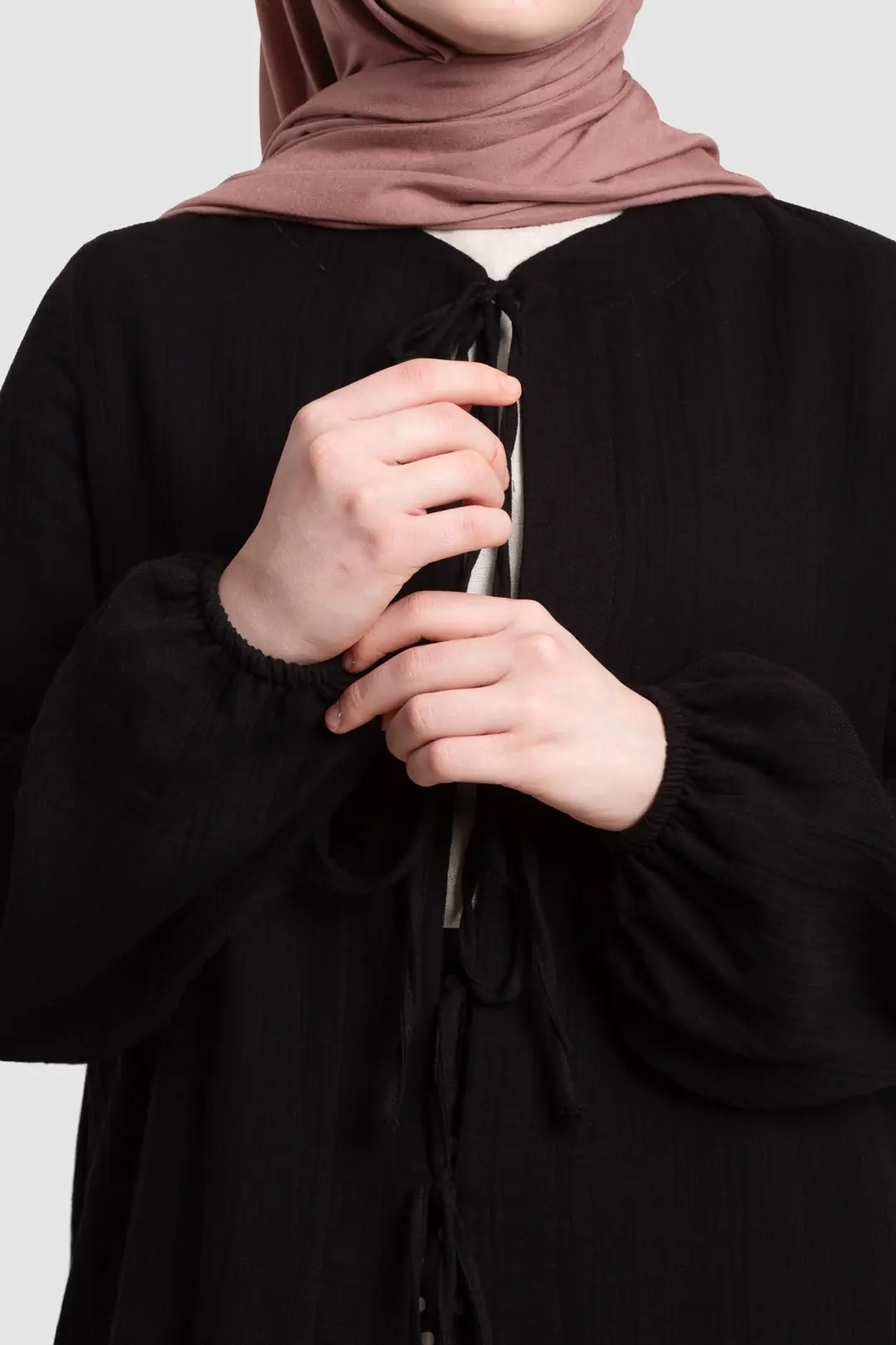 Muslin Jacket with Bow Detail, Black 4