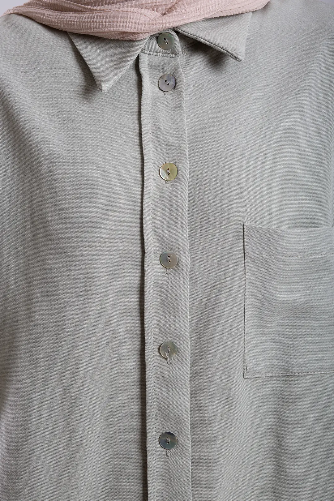 Classic Collar Linen Shirt Light Green 6