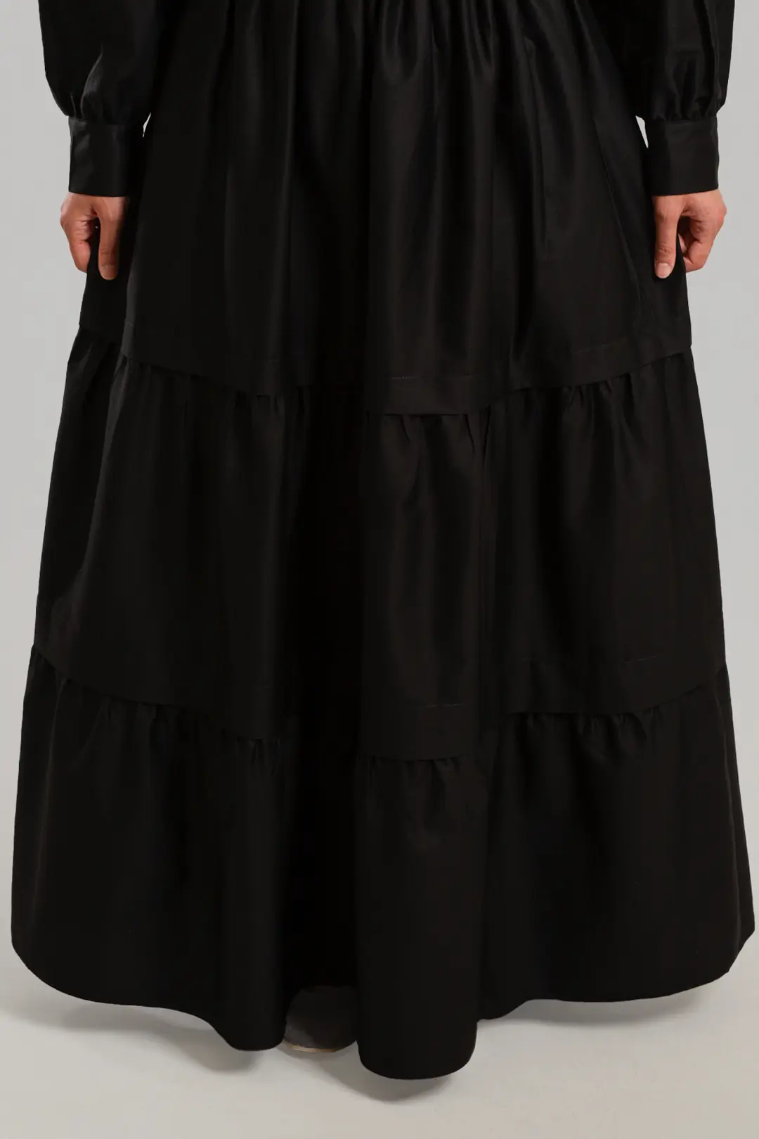 Aller Detailed Cotton Skirt Black 4