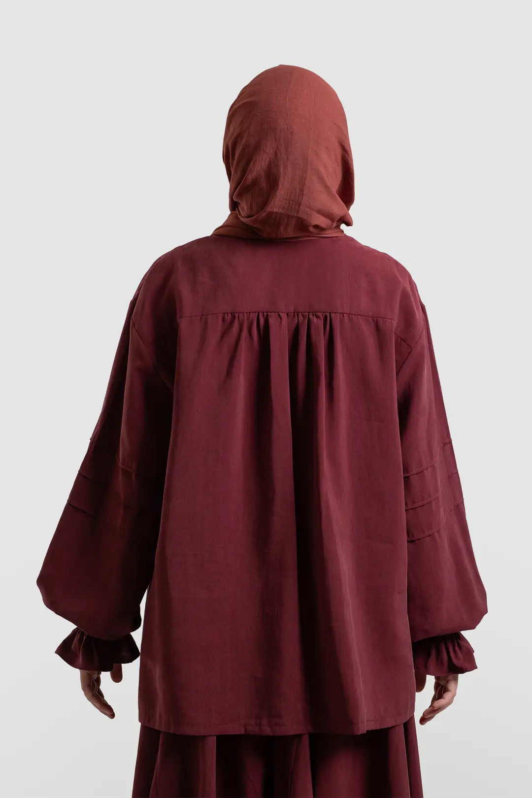 Nervürlü Tensel Tunik Bordo 7