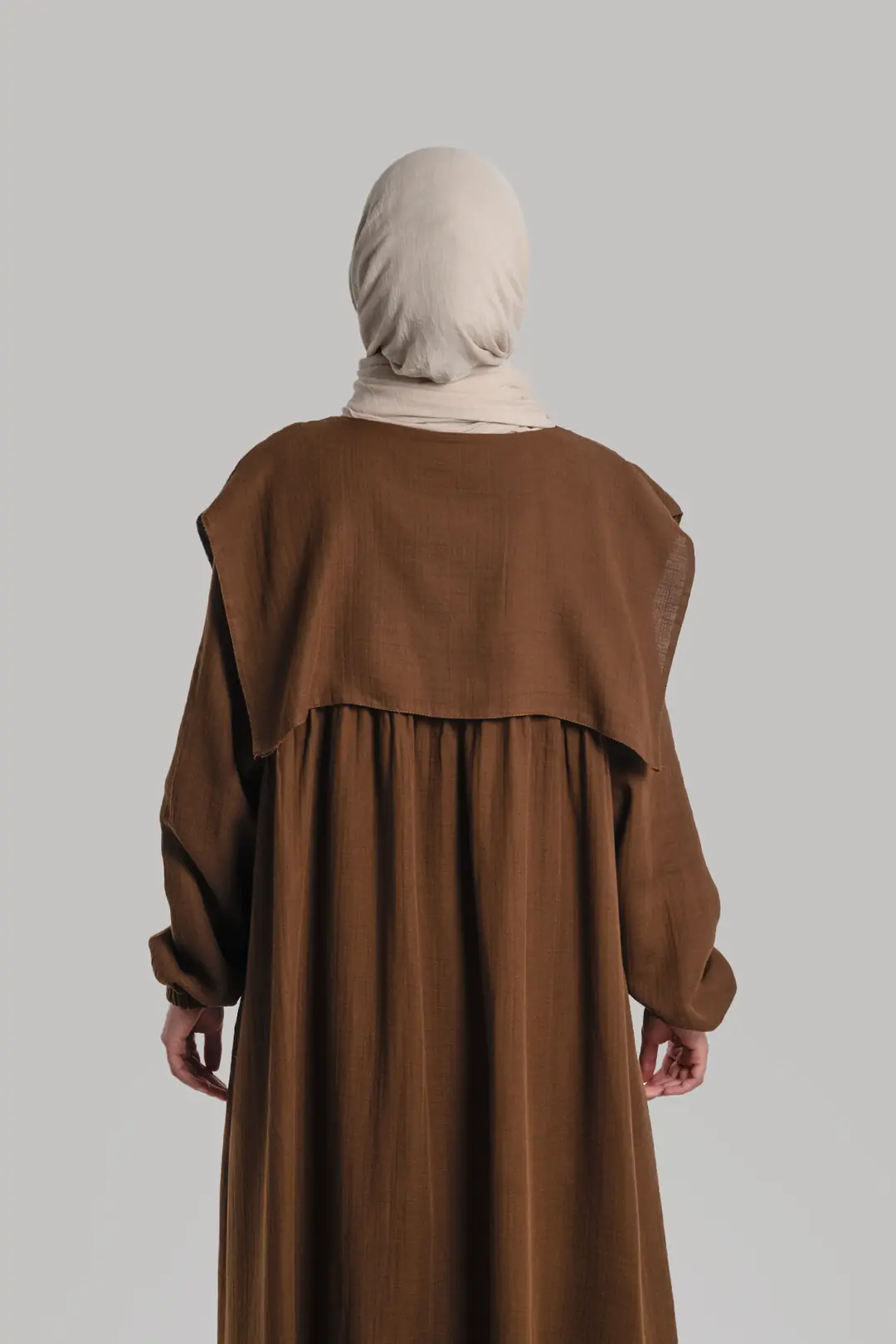 Collared Muslin Dress Dark Brown 6