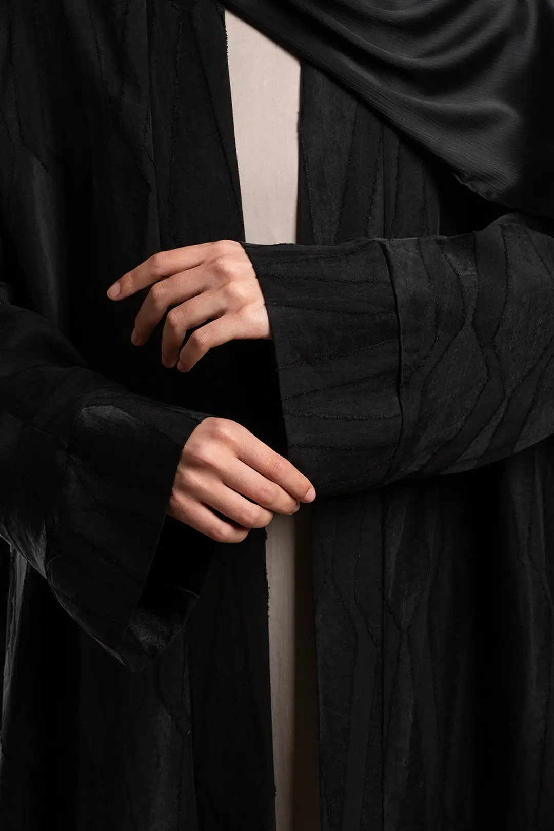Jacquard Cupra Abaya Set Black 4