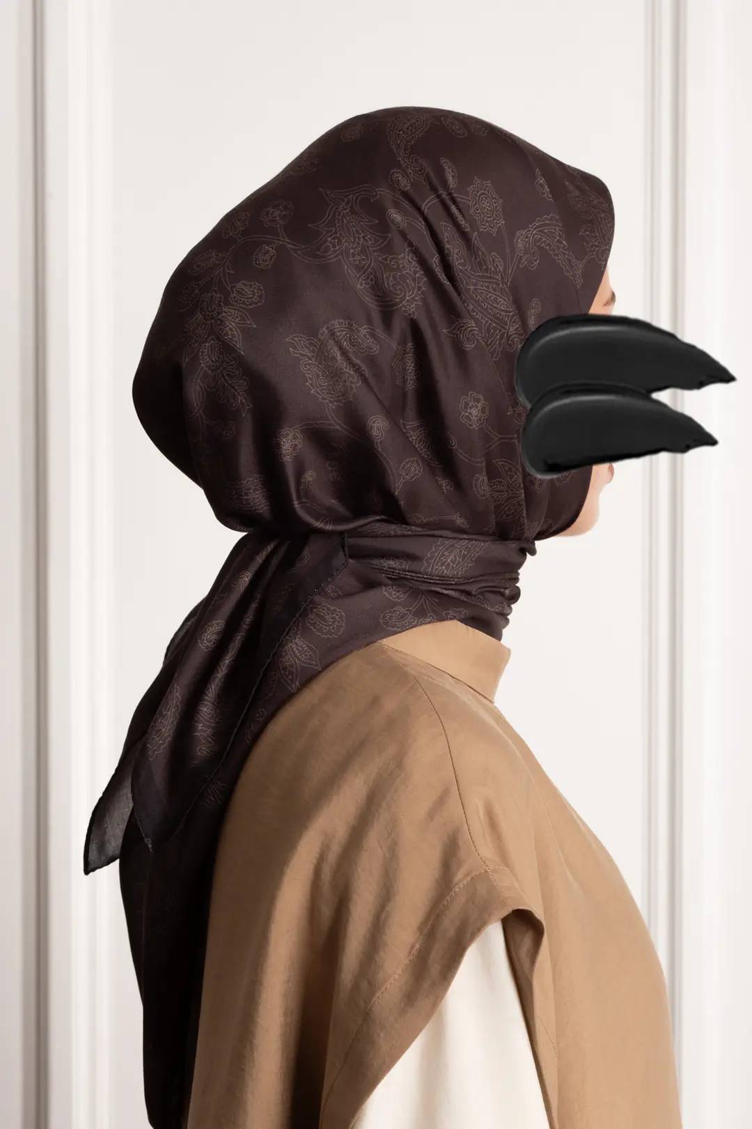 Nightshade Patterned Soft Scarf, Dark Brown 2