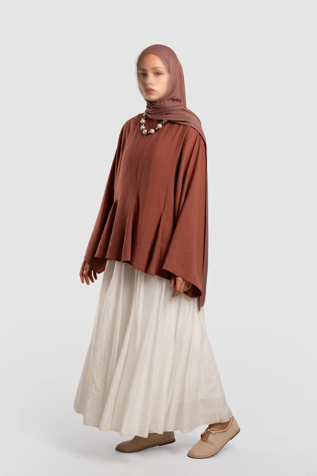 Gode ​​Detailed Modal Blouse in Terracotta 10