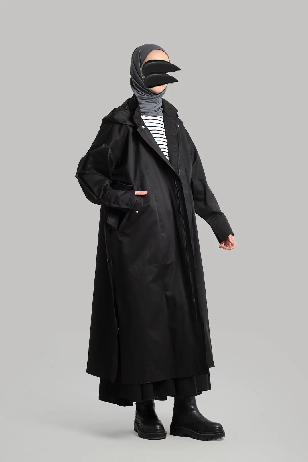 Parka Yağmurluk Siyah 9