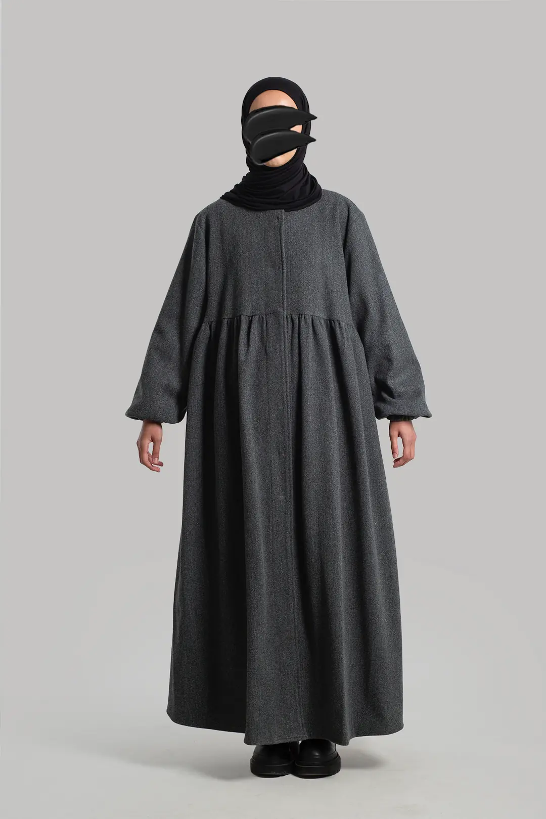 Hijab Kaşe Kaban Gri
