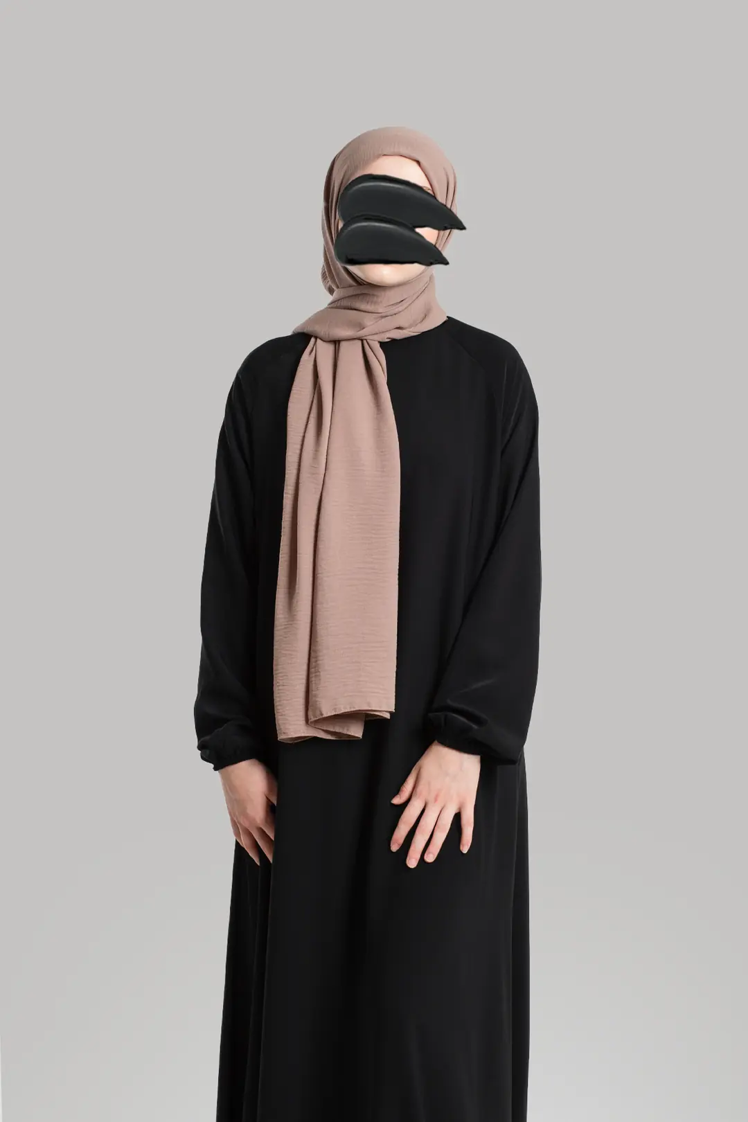 Cazz Crepe Large Size Shawl Light Brown 4