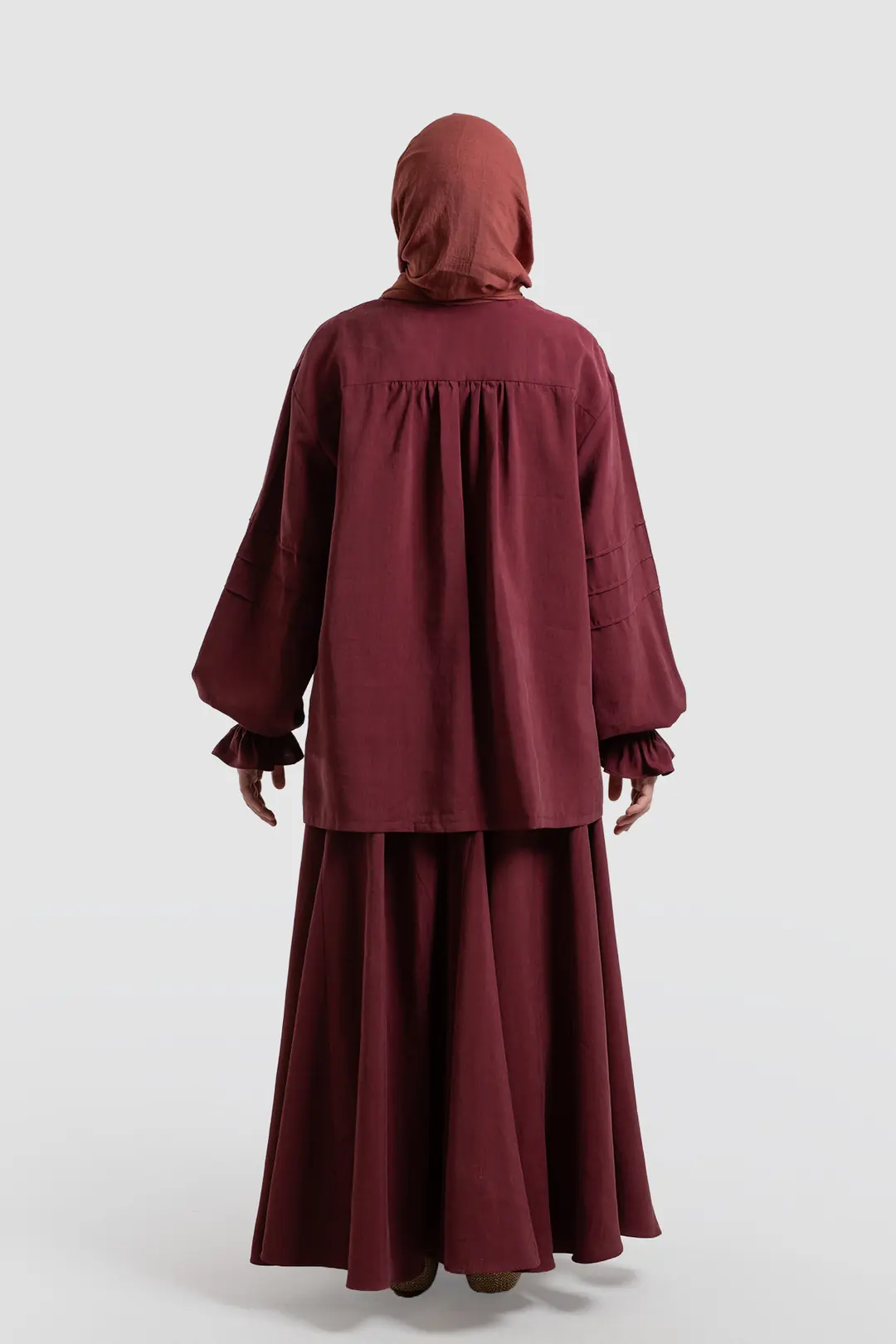 Nervürlü Tensel Tunik Bordo 6