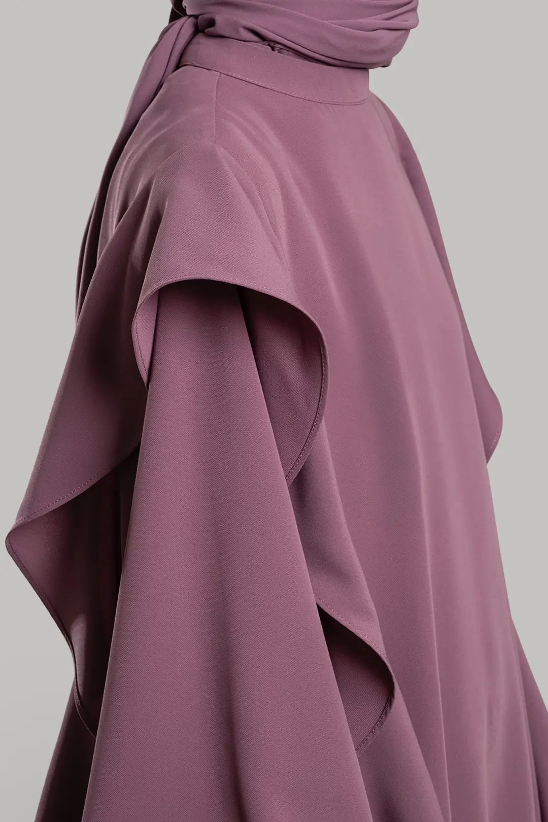 Ruffled Dress, Abaya, Rose Pink 2