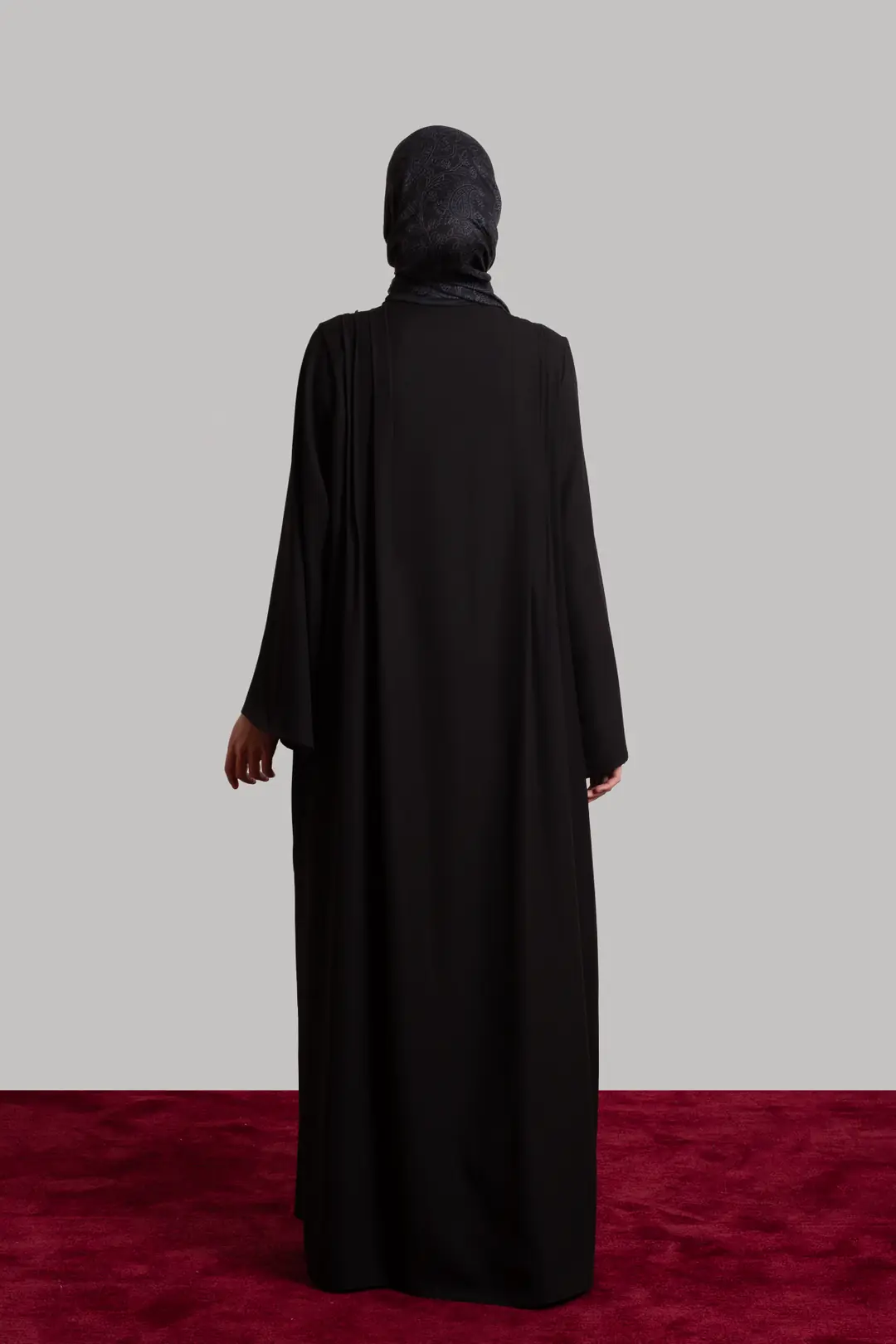Ribbed Buttoned Abaya Black 9