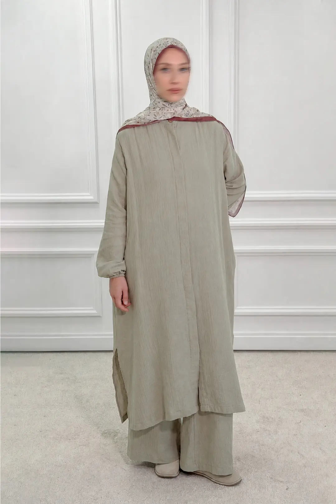 Müslin Pantolonlu Takım Soft Yeşil 3