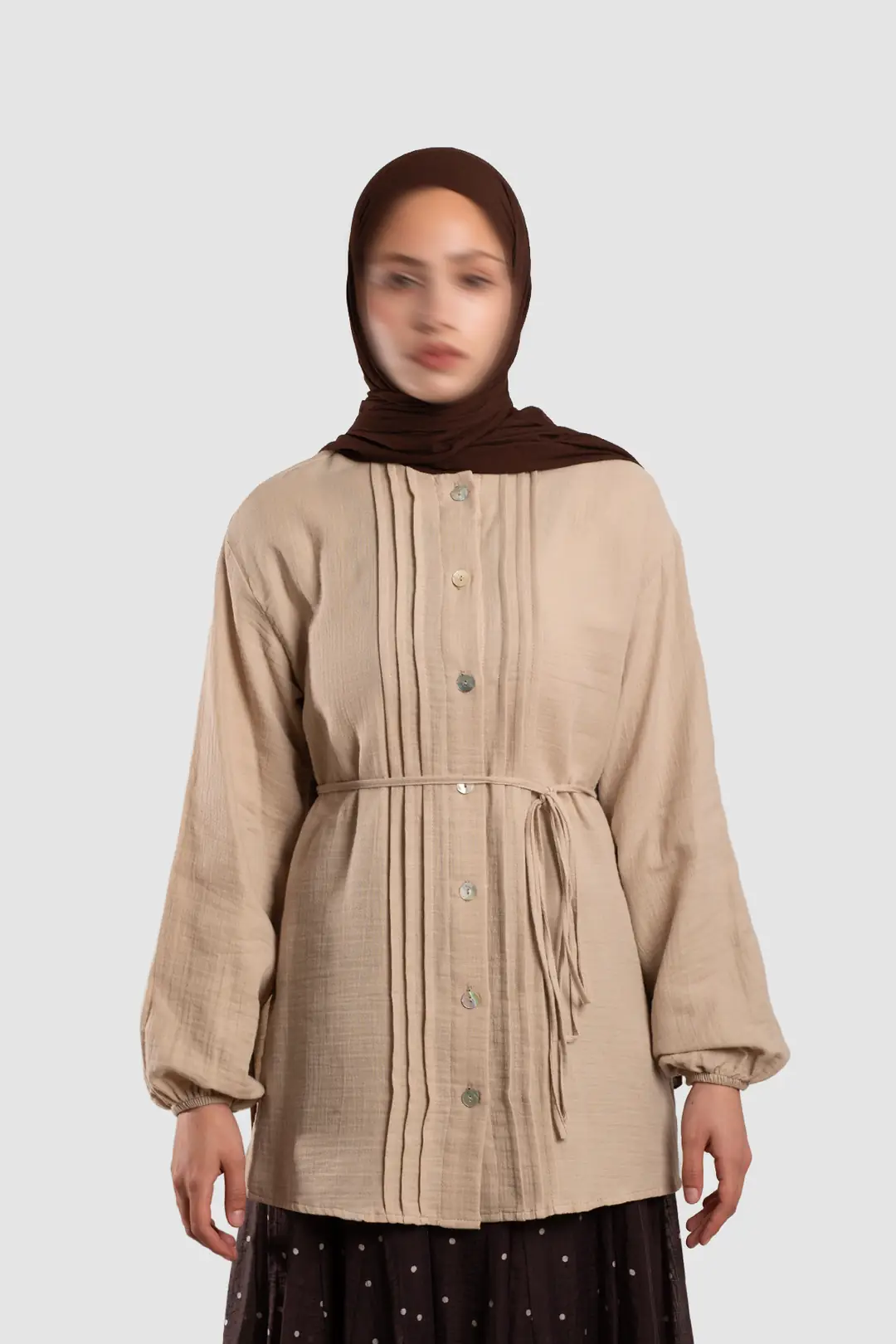 Ribbed Muslin Shirt with Stone Embellishments 9