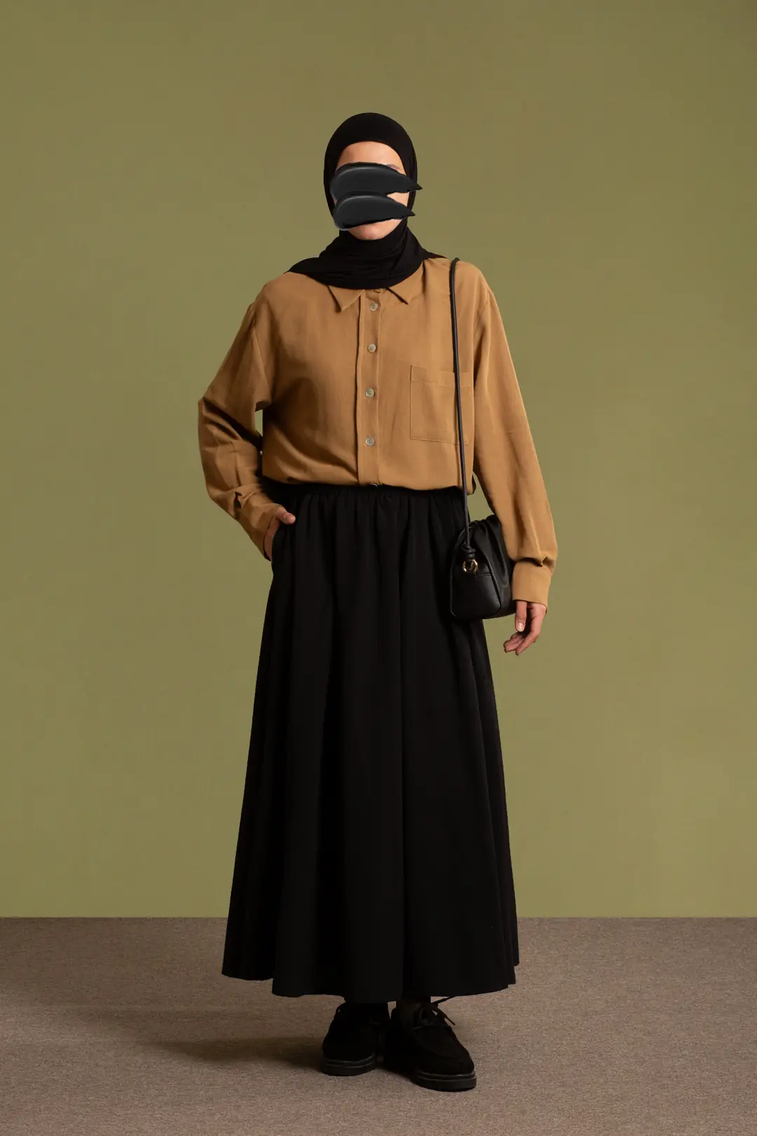 Linen Skirt Black