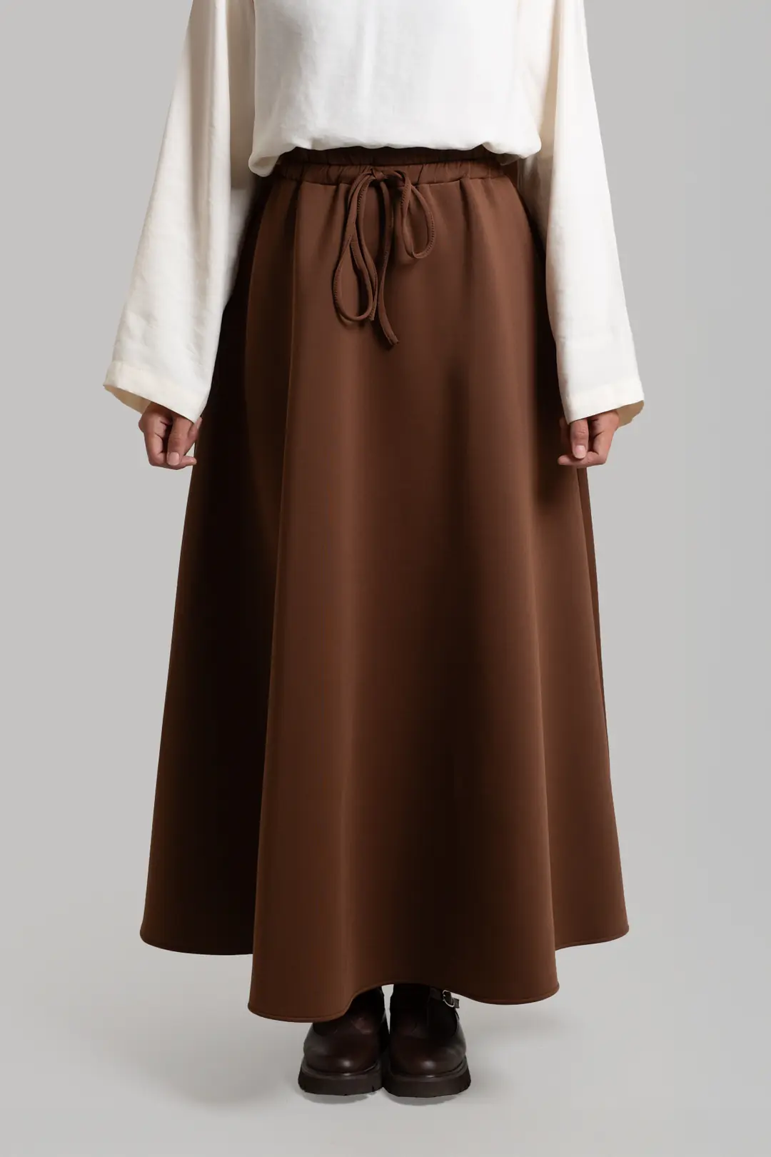 Puffy Scuba Skirt Coffee 2