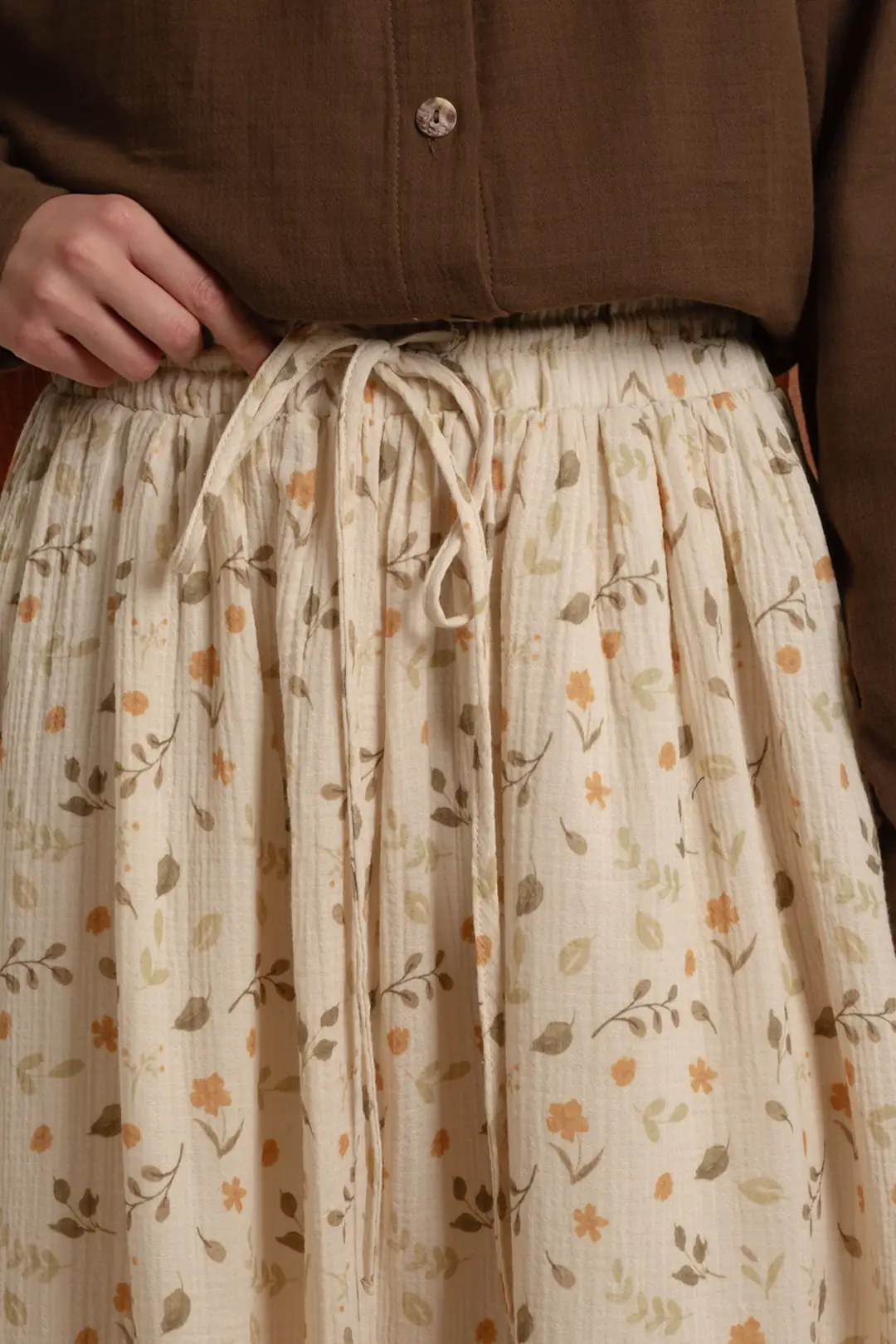 Tie-Up Muslin Set with Flowers 8