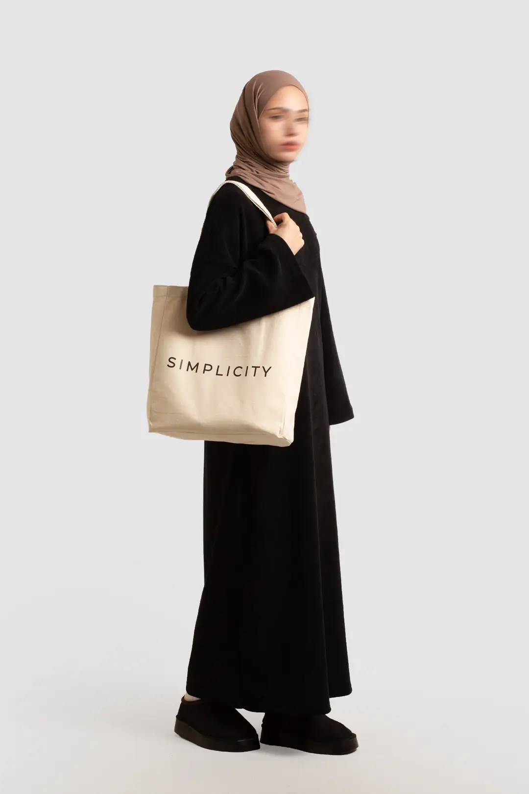 Örme Triko Oversize Elbise Siyah 5