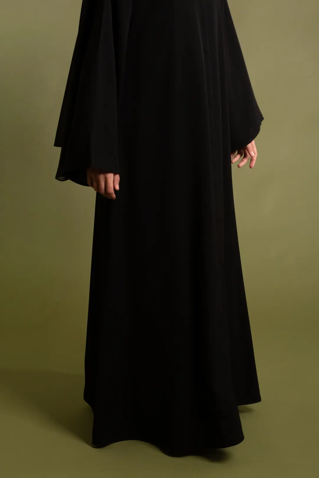 Dubai Silk Abaya Set Black 10