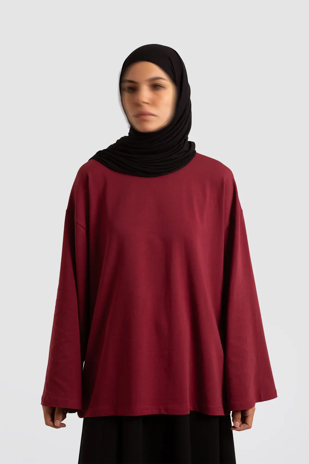 Basic Uzun Kollu Tişört Bordo 3