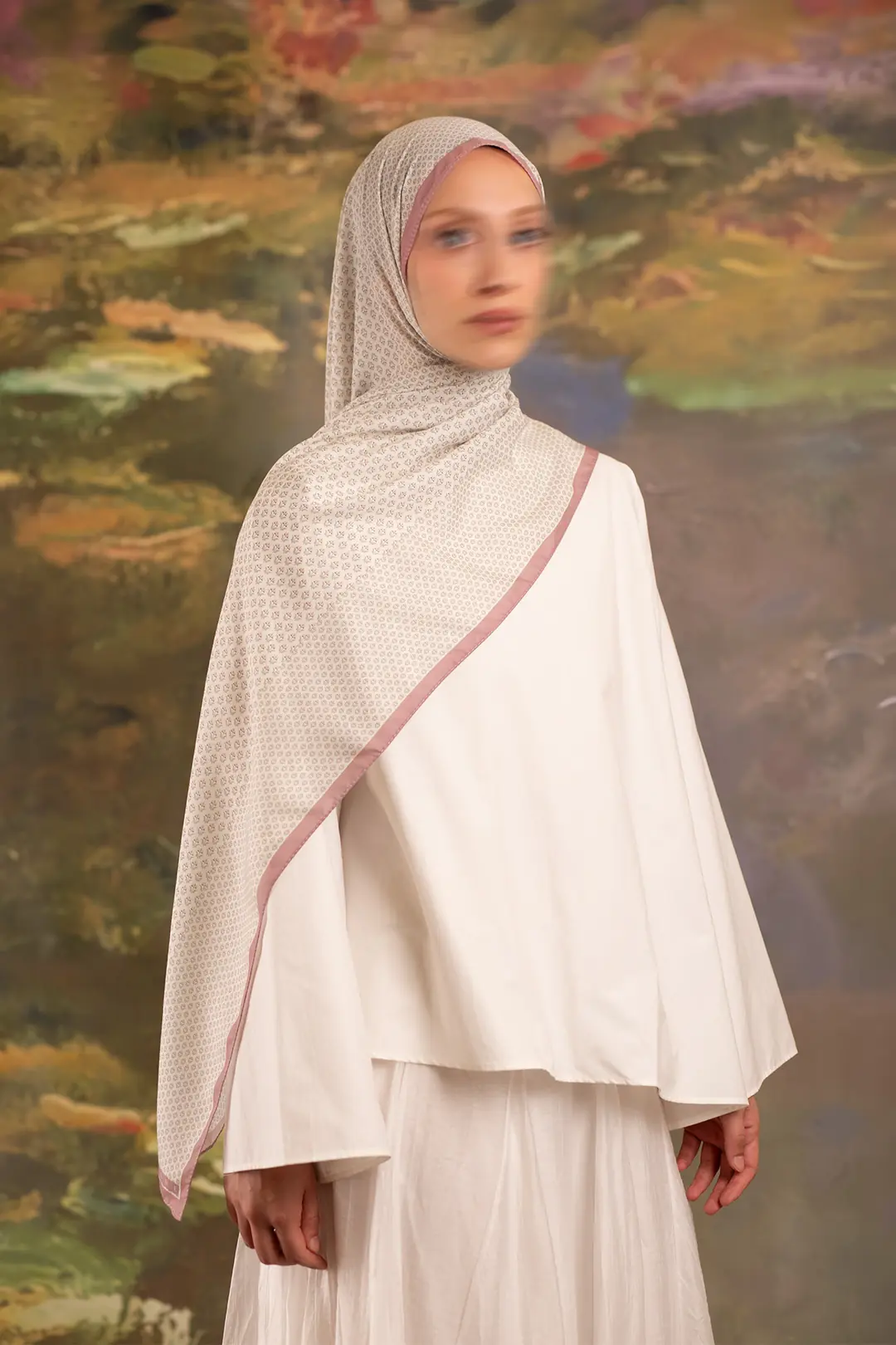 Pudra Buharı Desenli Soft Şal Pudra 2