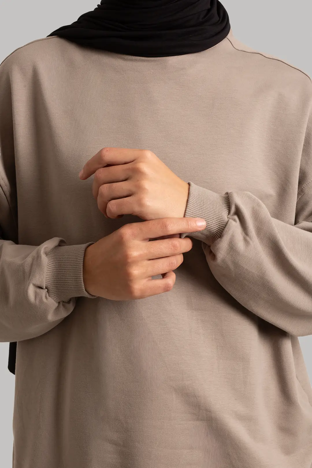 Oversize Short Sweatshirt, Mink 4