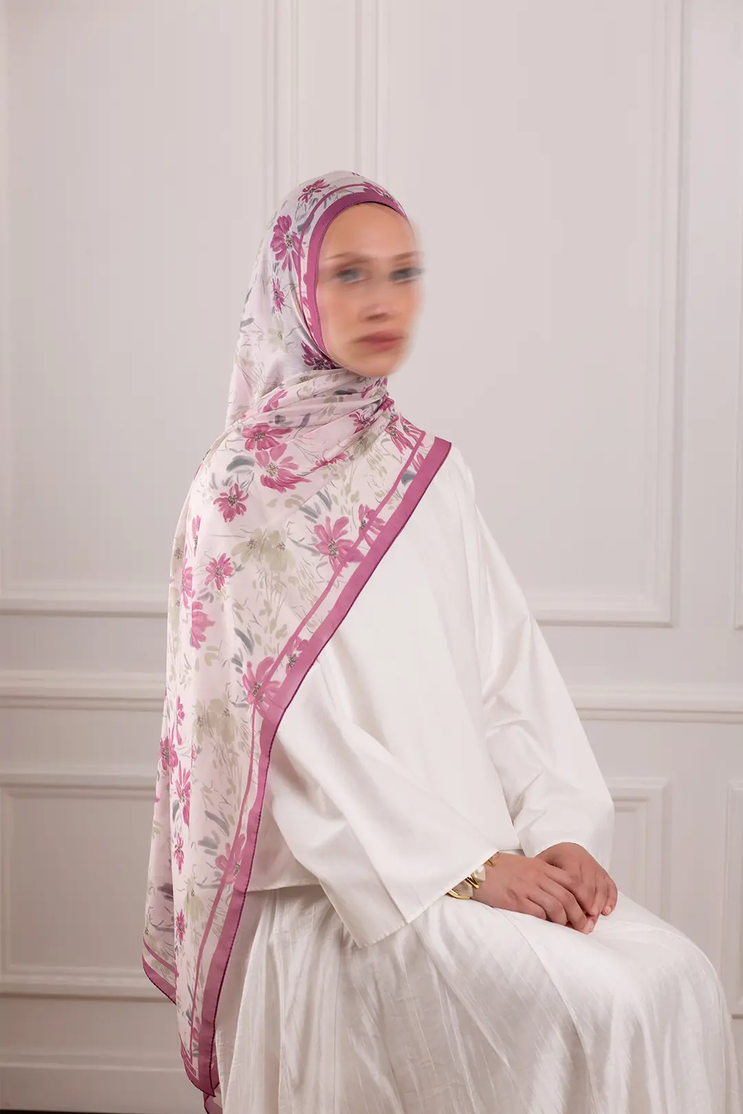 Lalin Desenli Soft Şal Pembe 2