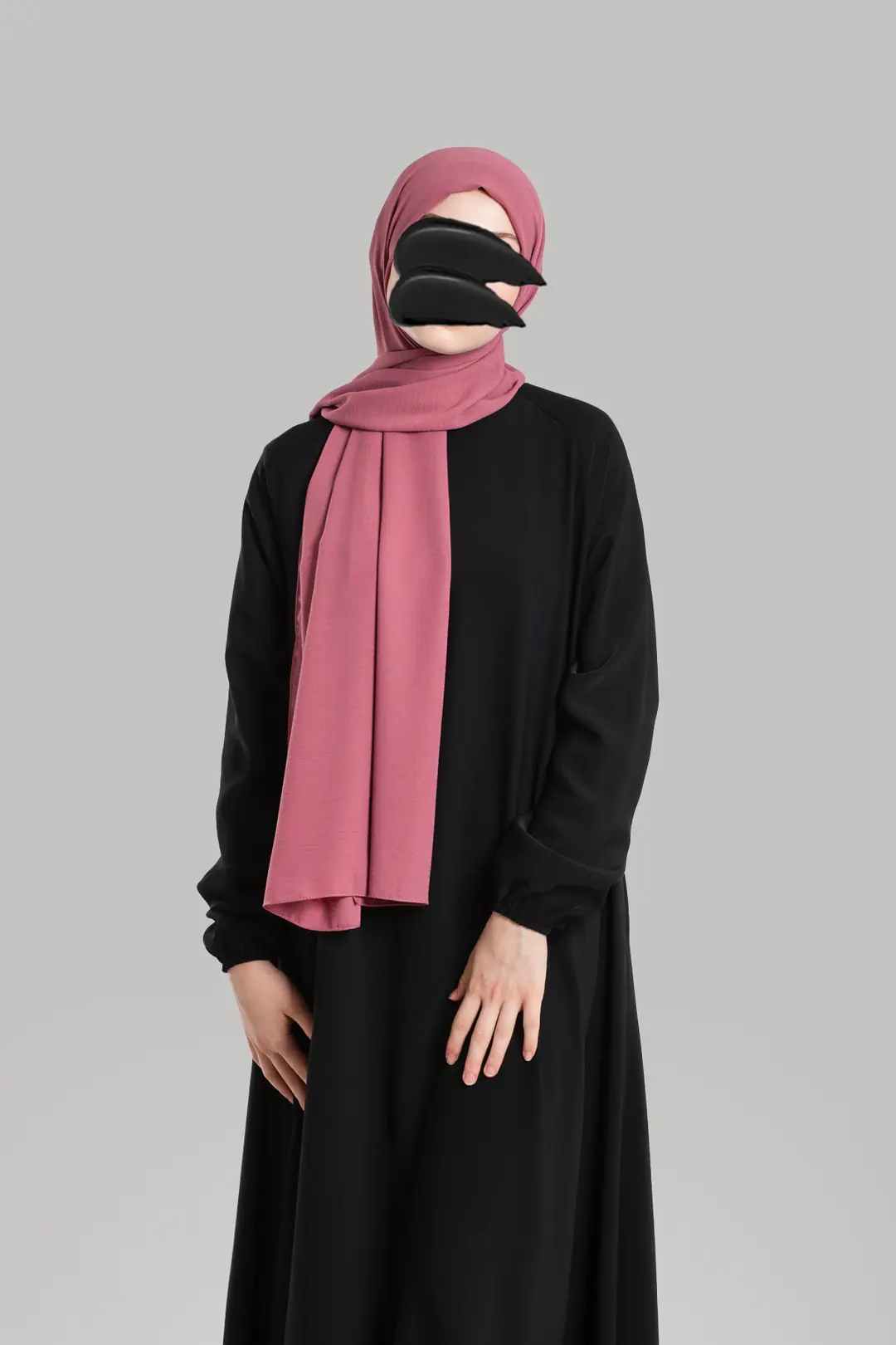 Cazz Crepe Large Size Shawl Dark Pink 4