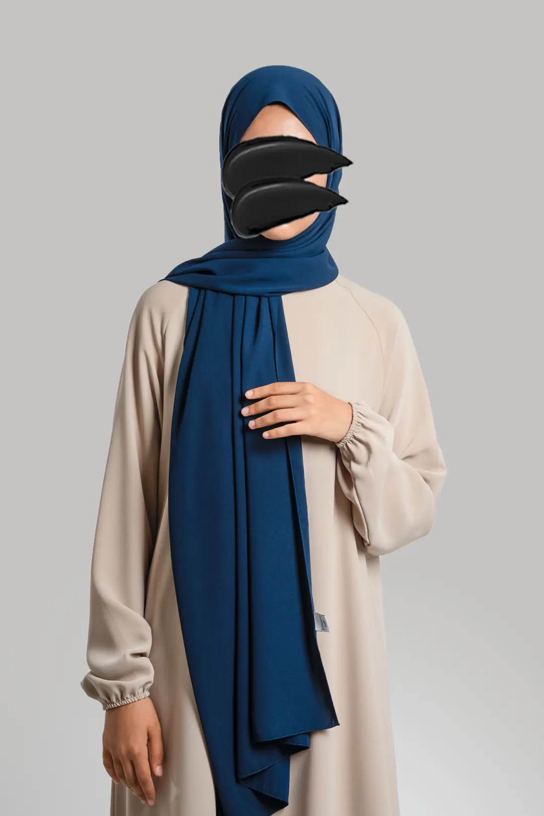 Medina Silk Soft Shawl, Navy Blue