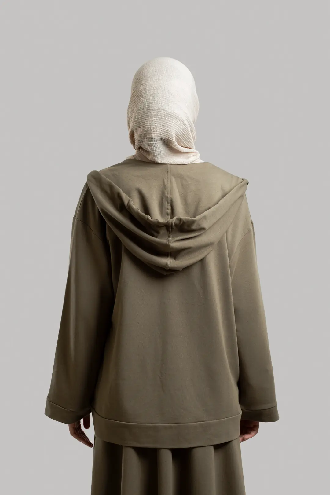 Form-stitched Zip-up Sweatshirt, Sage. 7