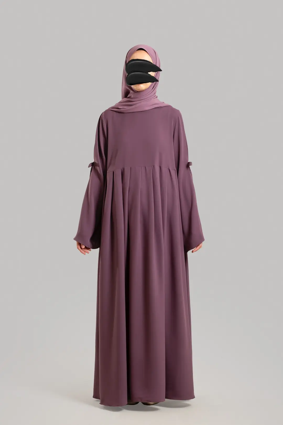 Bow-detailed Abaya, Plum 3