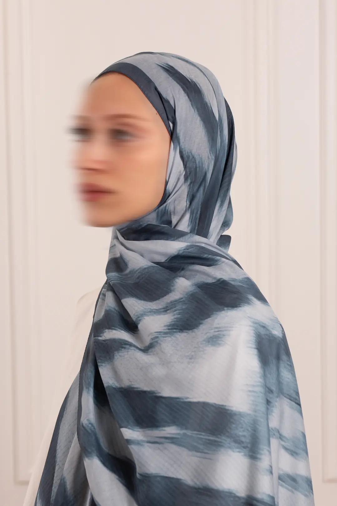 Çizgi Desen Desenli Soft Şal Duman Mavisi 5