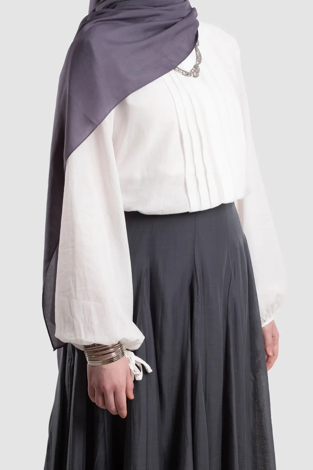 Tencel Flared Skirt, Smoke Grey 5