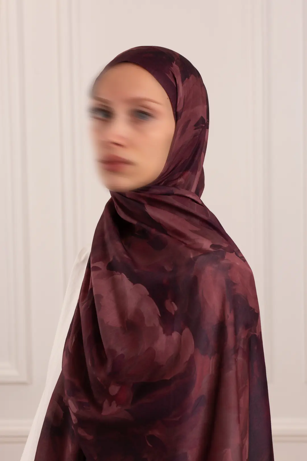 Bahar Tuvali Desenli Soft Şal Vişne Çürüğü 5