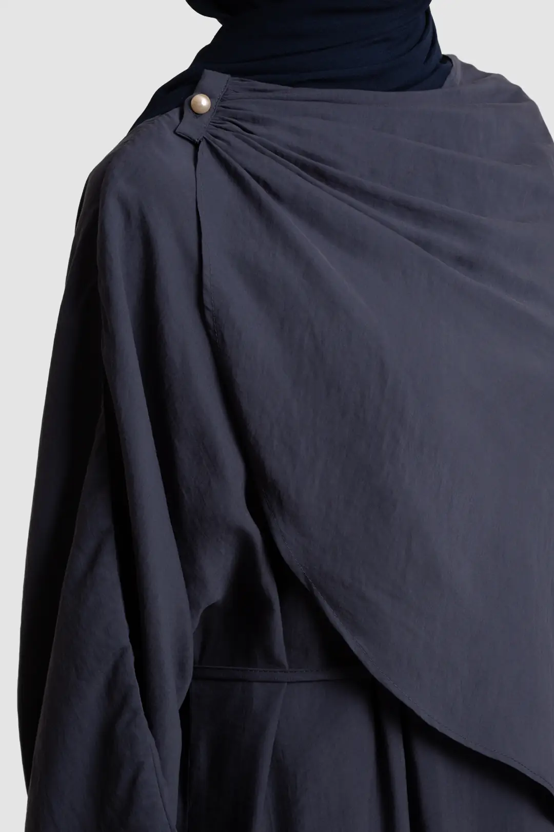 Tak Çıkar Pelerinli Abaya İndigo 9