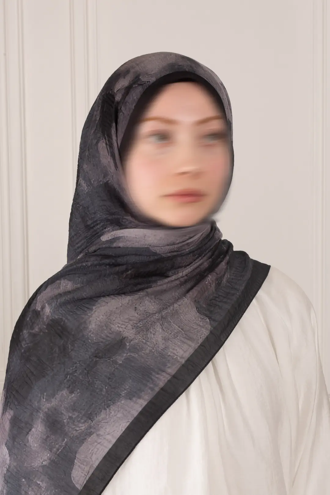 Çiçek Sisi Desenli Müslin Şal Duman 3
