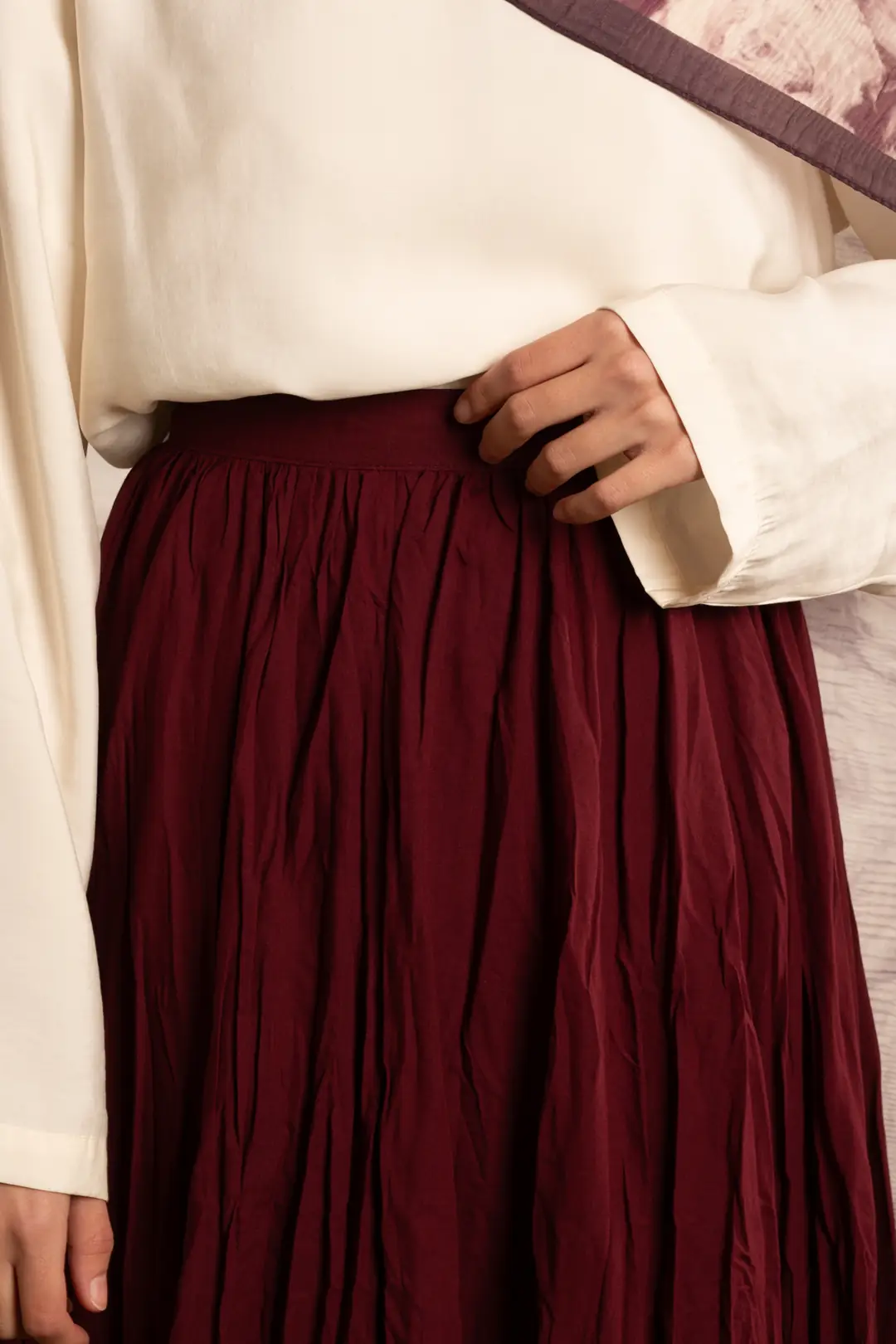 Voile Crash Skirt Burgundy