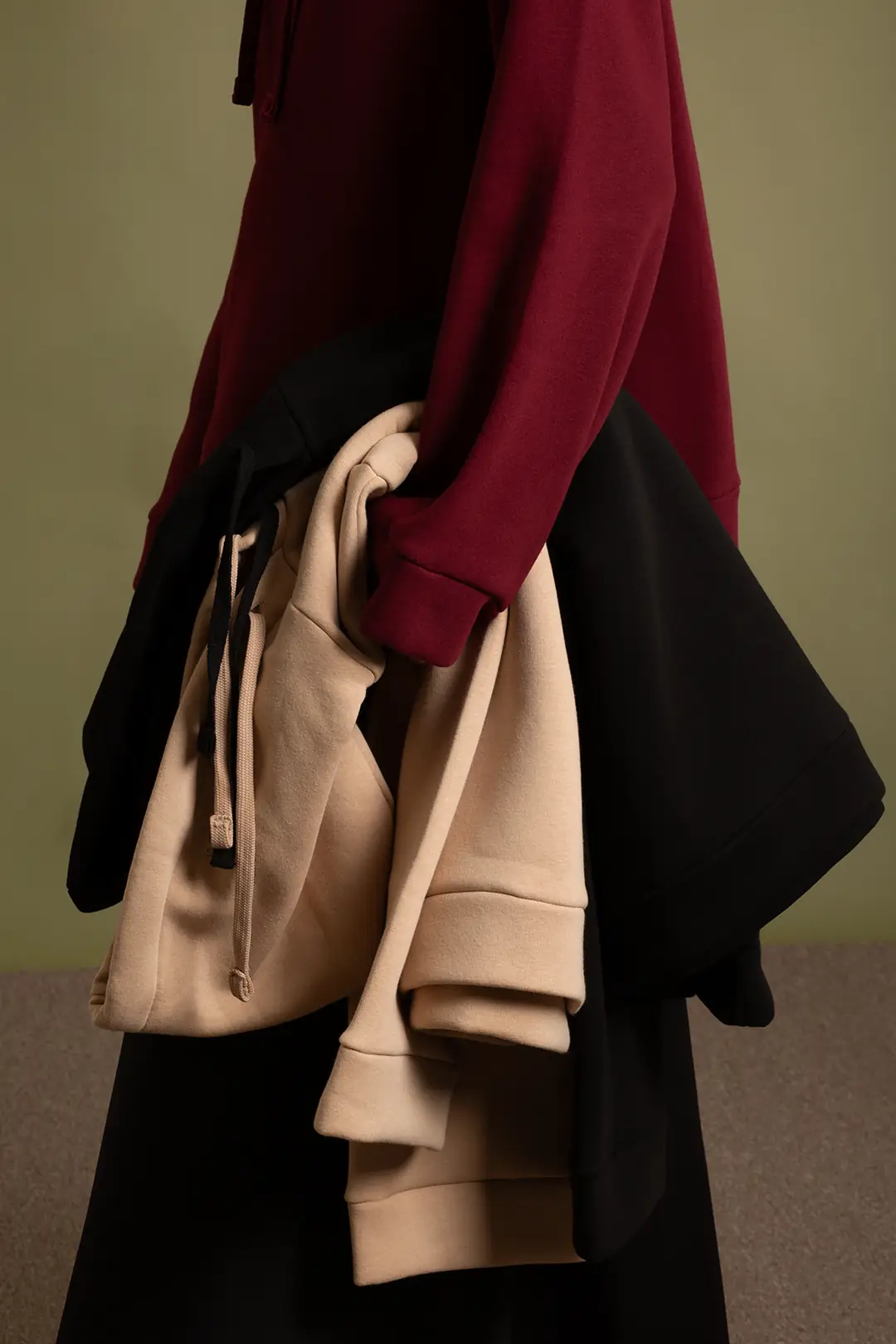 Basic Hooded Sweatshirt Burgundy 10