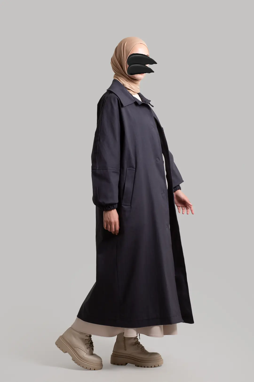 Premium Oversize Trench Coat, Smoke Grey 5
