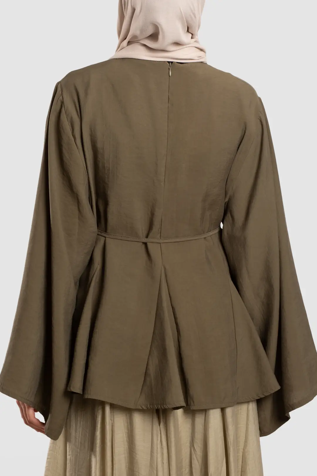 Gode Detailed Modal Blouse Khaki 10