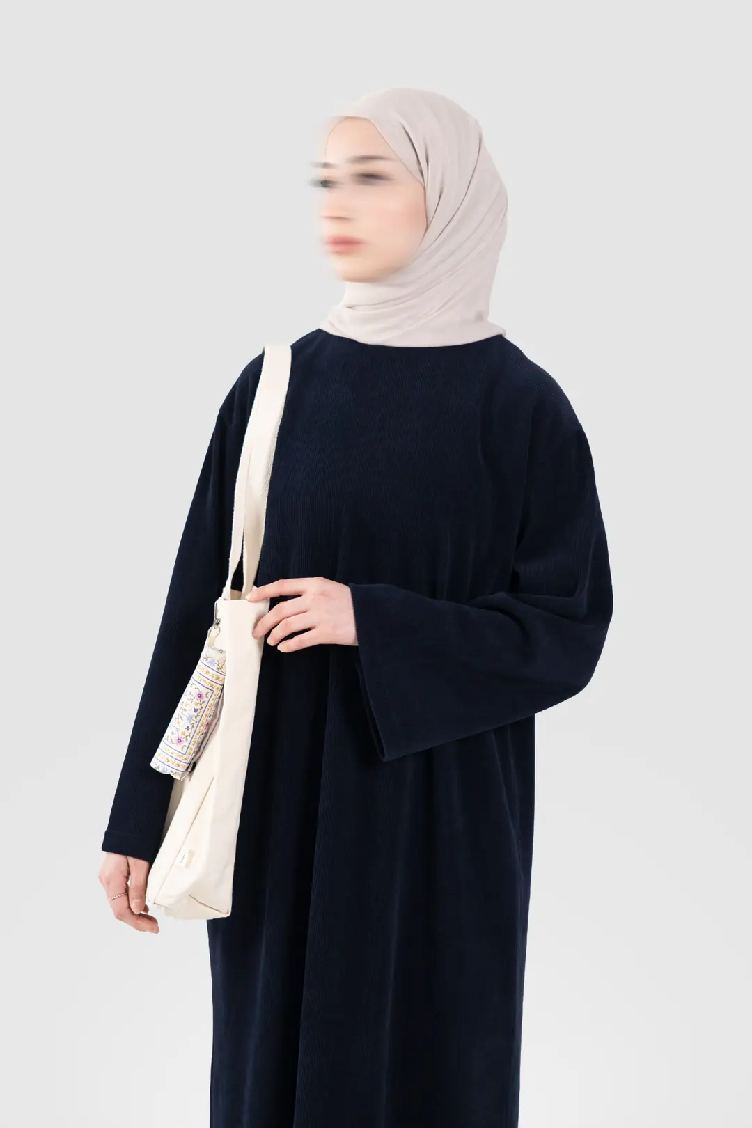 Örme Triko Oversize Elbise Lacivert 3