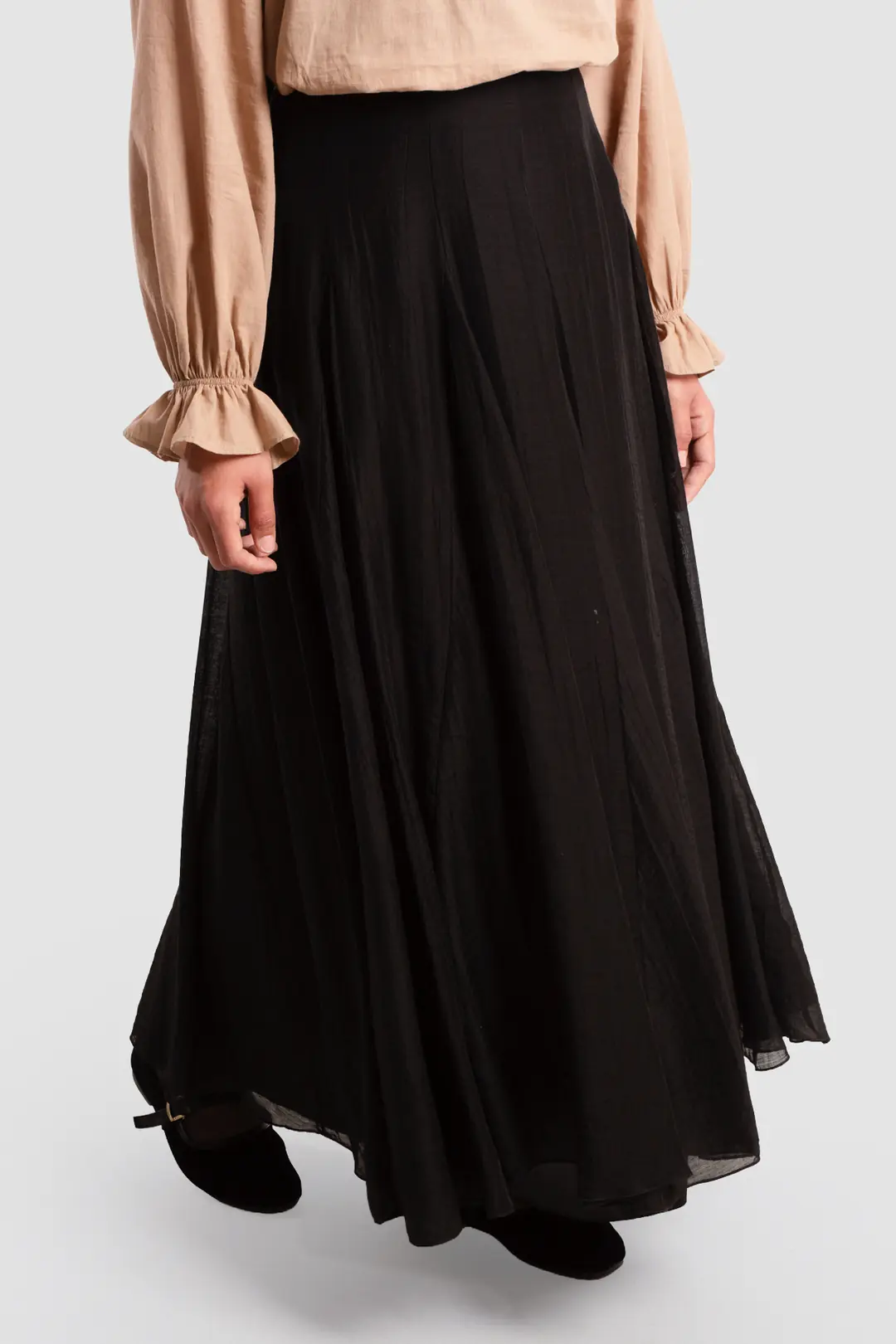 Tencel Flared Skirt Black 3