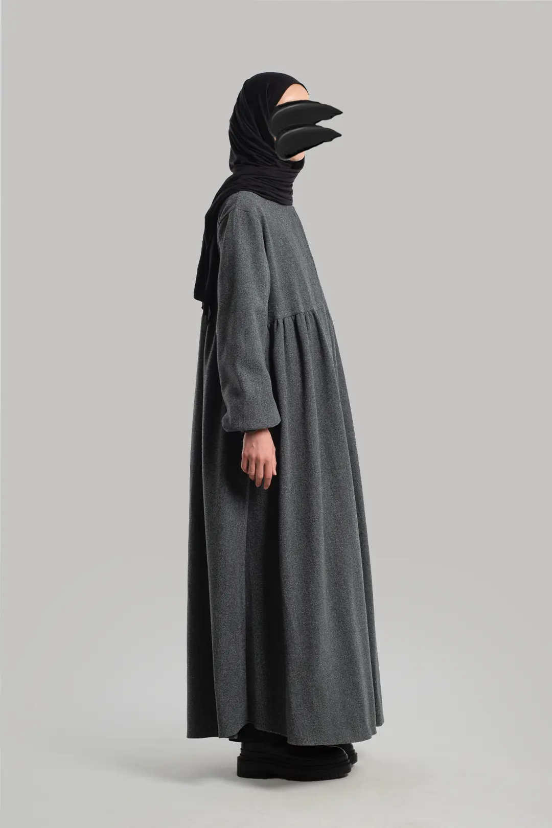 Hijab Kaşe Kaban Gri 6