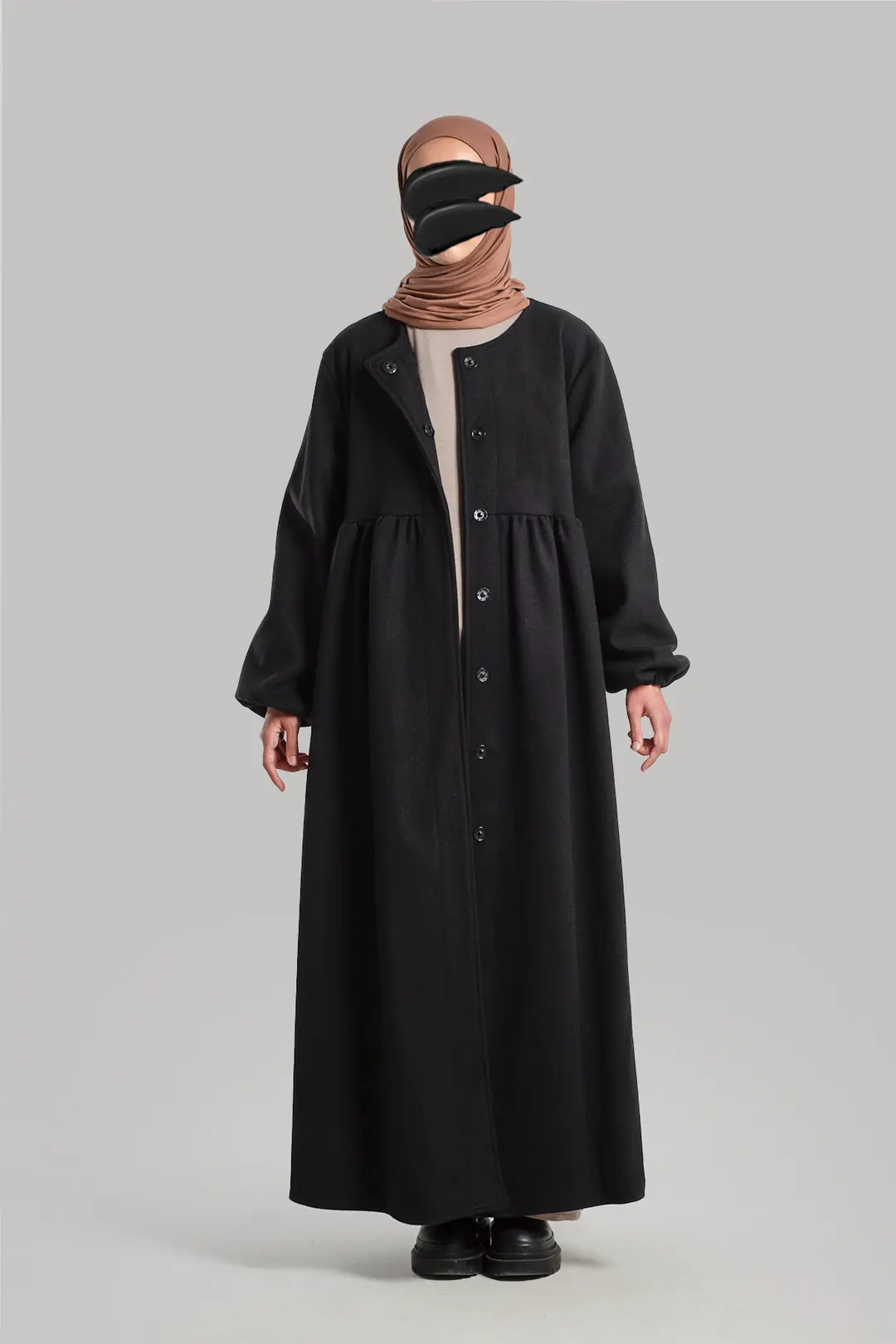 Hijab Kaşe Kaban Siyah